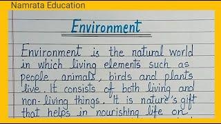 short paragraph on Environment/essay on Environment/paragraph writing on Environment