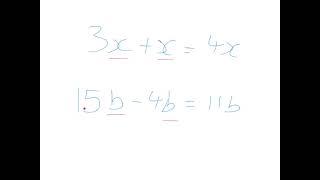 Algebra - Adding and Subtracting Like Terms