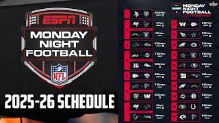 2025-26 NFL Monday Night Football Schedule: Dates, Times, TV Channels & Stadiums