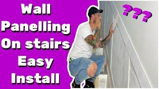 HOW TO INSTALL WALL PANELLING TO STAIRS - EASY STEP BY STEP #diy #homeimprovement #wallpanel #stairs