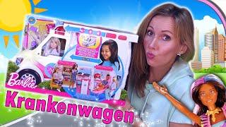 Barbie Krankenwagen  Ausklappbare Arztpraxis  Unboxing deutsch