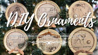 DIY Ornaments Using Canning Jar Lids • Christmas Tree Ornaments • Christmas DIY