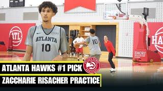 Atlanta Hawks #1 Pick Zaccharie Risacher Shoot After Practice and Interview