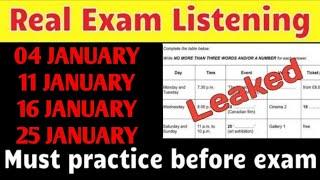 Ielts listening Real test |4,11,16,25 January ielts exam listening,academic,general exam listening|