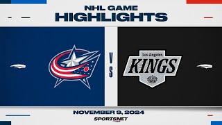 NHL Highlights | Blue Jackets vs. Kings - November 9, 2024