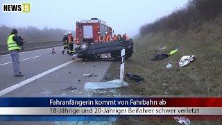 18.12.2016 (LIS) Fahranfängerin kommt von Fahrbahn ab und überschlägt sich