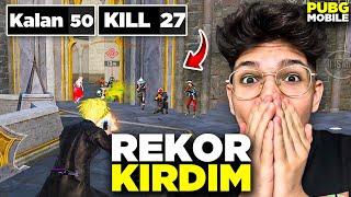 REKORUMU KIRDIM! SADECE ATLADIĞIM YERDE 27 KİLL ALDIM ! | PUBG MOBİLE