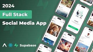  Build Full Stack Social Media App in React Native | Supabase | React Native Tutorial for Beginners