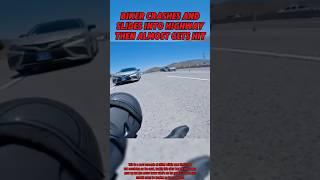 Biker Crashes And Slides Into Highway Then Almost Gets Hit | @VAGABOND4R  #motorcycle #crash