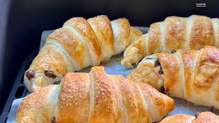 CORNETTI DI PASTA SFOGLIA E CIOCCOLATO in FRIGGITRICE AD ARIA COSORI | puff pastry croissants