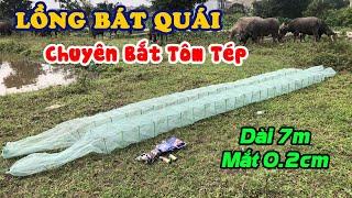 Lồng bát quái Etilen xám - Chuyên bắt Tôm, tép gạo. lươn trạch (Dài 7m mắt lưới 0.2cm ) 0982.510.555