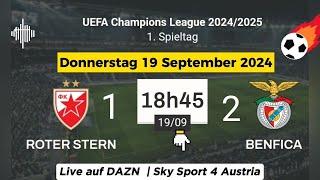 CHAMPIONS LEAGUE : Roter 1 - 2 Benfica live auf DAZN | Sky Sport 4 Austria - 19.09.2024 um 18:45 Uhr