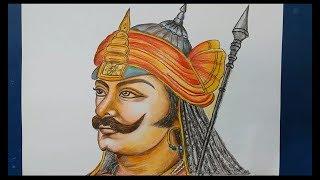 Draw and painting Maharana Pratap || Maharana Pratap Drawing