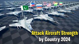 Attack Aircraft Fleet Strength by Country 2024