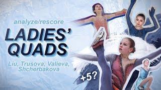 LADIES' QUADS: Rescoring/Analysis (Alysa Liu, Alexandra Trusova, Kamila Valieva, Anna Shcherbakova)