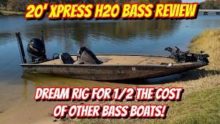 Xpress H 20 Aluminum Walk Though: H 20 Xpress Bass Review/Top Speed of Boat