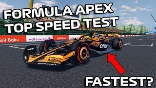 WHAT IS THE FASTEST CAR IN FORMULA APEX?