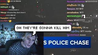 xQc Shocked by Live Police Chase Suspect Hitting Pedestrians & Multiple Cars