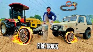 RC Super Moto Bike Vs RC Maruti Gypsy Crackers Track - Chatpat toy TV