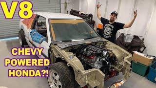 Dropping the LS Into the Accord! V8 Swapped Honda!?