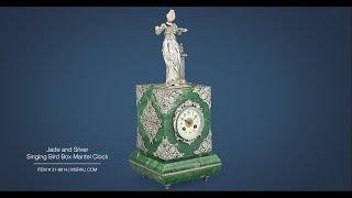 Jade and Silver Singing Bird Box Mantel Clock | M.S. Rau