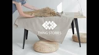 Thing Stories. Timeless natural linen tablecloth for your cozy home