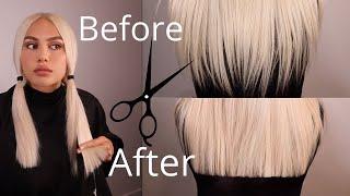 HOW TO TRIM YOUR OWN HAIR BLUNT!