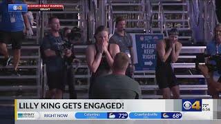 Lilly King gets engaged during swim trials