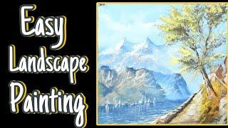 Serene Mountain Lake : Acrylic Landscape Tutorial || Landscape Acrylic Painting || ARTOHOLIC