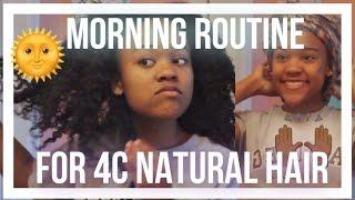 Morning Routine for Waist Length 4c Natural Hair