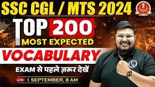 SSC CGL English 2024 | Top 200 Most Expected Vocabulary | SSC MTS English 2024 | Bhragu Sir Vocab