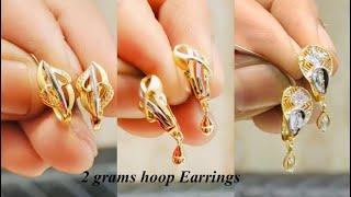 Daily wear hoop Earrings designs with weight & price #lifestylegold