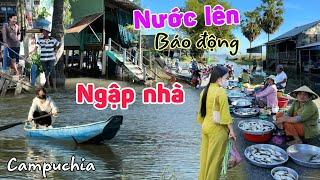 Nước Lũ đầu nguồn Campuchia lên cao đỉnh điểm - nguy cơ ngập lụt nhà biên giới chợ Tịnh Biên