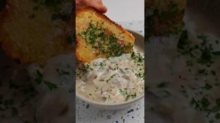 Mushroom Soup with Garlic Confit Toast