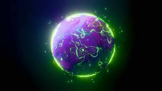 Purple Planet VJ LOOP NEON - Background Video with Particles and Light Pattern 4k Screensaver