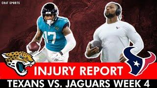 Houston Texans Injury Update You NEED to Know + Key Players OUT On Jaguars Injury Report