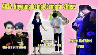 GOT7 Jinyoung being Caring (ft. StrayKids, RV Irene, LeeBoyoung)