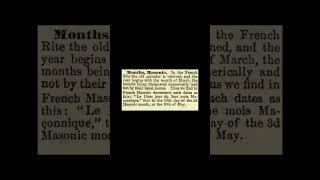 Months, Masonic: Encyclopedia of Freemasonry By Albert G. Mackey