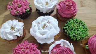 Cupcake design idea |Easy cupcake  decorating ideas |cup cake decorator at home|#cupcakedecoration