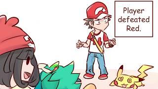 When you defeat Pokémon Trainer Red