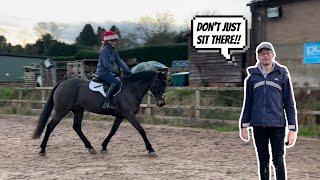 DRESSAGE LESSON ON MEG’S HORSE - They made me work hard!!