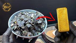 Gold Recovery from Mobile Phone ic Chips | Gold Recovery from 500 GR OF Mobile Phone ic Chips