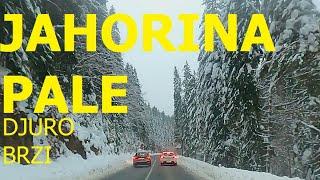 Jahorina - Pale, regional road R446a, car ride, December 2024