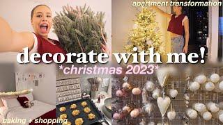 DECORATING MY CHRISTMAS TREE + APARTMENT | getting in the christmas spirit, baking, & shopping!!