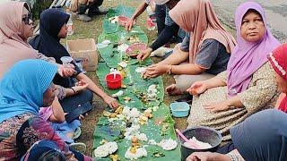 Tradisi munggahan dikampung‼️Sekampung kurang, makan nasi liwet di daun pisang, nikmat kebersamaan