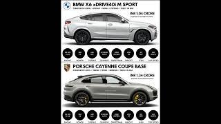 BMW X6 xdrive 40i M Sport vs Porsche Cayenne Coupe Base #shorts #car #luxurysuv #offroad4x4