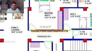 30 × 50 East Face 4 Bedroom House Plan map naksha