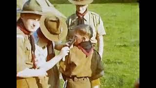 LATE 1940s - early 1950s, RARE COLOUR 8mm FILM. THE BOY GOES TO SCOUT CAMP THE GIRLS PICK BLUE BELLS