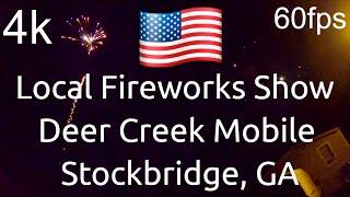 ⁴ᵏ¹²⁰(60fps) | Fourth Of July Local Fireworks | Deer Creek Mobile Homes | GA (July 4, 2020)