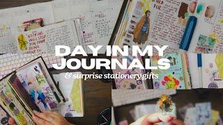 chat & journal with me  day in my journals (media journal, daily log, surprise stationery gifts)